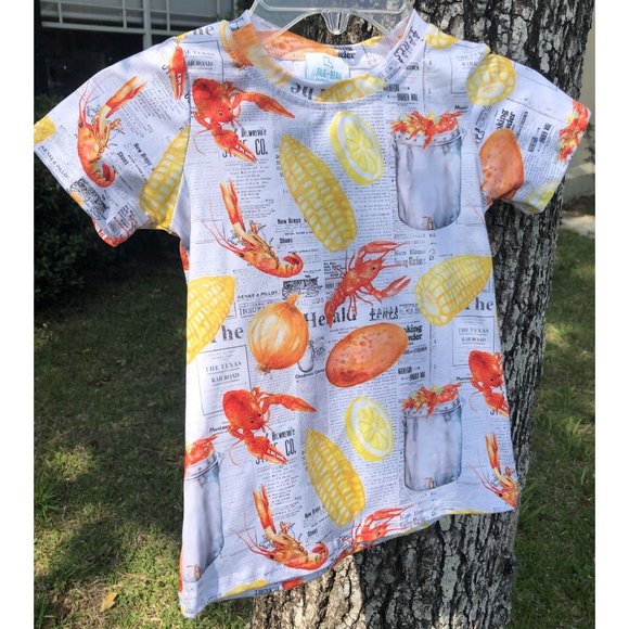 Little Boy T Shirt Crawfish Boil Print 6-7 - Picture 9 of 12
